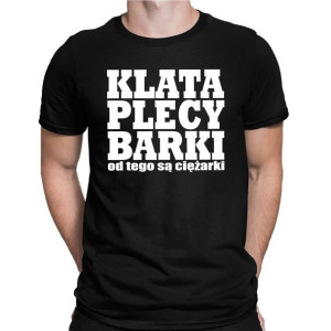 Koszulka męska na siłownie KLATA PLECY BARKI