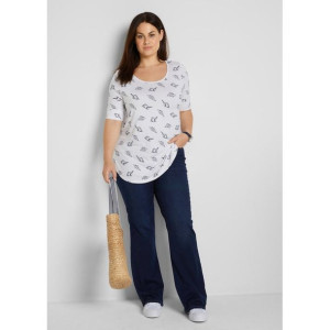 Bonprix Biała Bluzka Z Nadrukiem T-shirt 36-38 909109