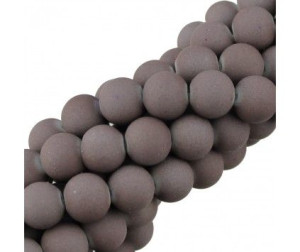 Koraliki szklane GUMOWANE 10mm sznur 40szt szary c