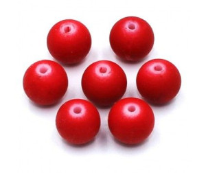 Koraliki Szklane Gumowane 8mm Czerwone 10szt