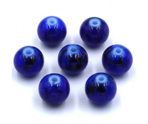 Koraliki szklane powlekane marmurki 8mm 20szt granatowe