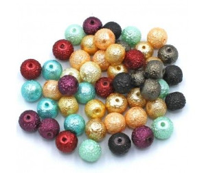 KORALIKI PERŁY GNIECIONE szklane 8mm mix 50szt