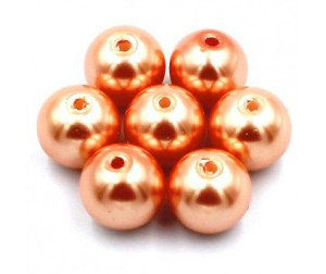 Perły szklane koraliki 10mm pomarańczowy jasny 10szt
