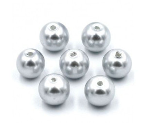 Koraliki perły szklane perła 8mm szary jasny 20szt