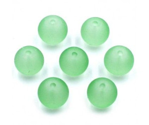 KORALIKI MROŻONE SZKLANE 8mm zielony jasny 14szt