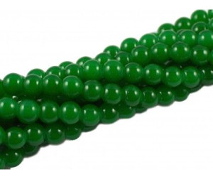 KORALIKI SZKLANE JADEITOWE 8mm 50szt SZNUR zielony