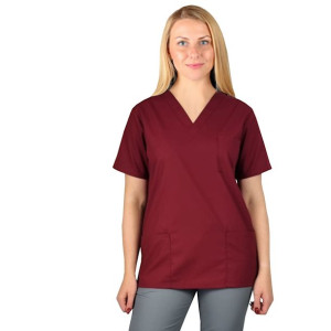 Bluza medyczna, chirurgiczna damska kolor bordowy - S
