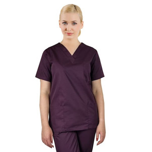 Bluza medyczna, chirurgiczna damska  kolor  śliwka - XL