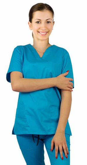 Bluza medyczna damska FLEX elastyczna kolor turkusowy - M