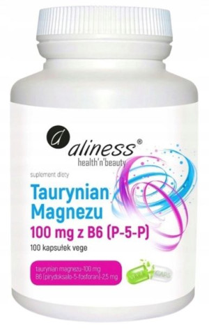 Taurynian Magnezu 100mg z B6 100 vege cap, Aliness