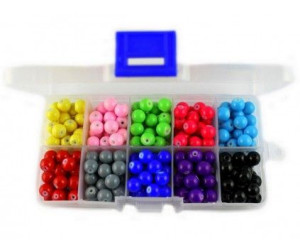 Zestaw Koraliki Szklane 8mm Organizer 240 Sztuk