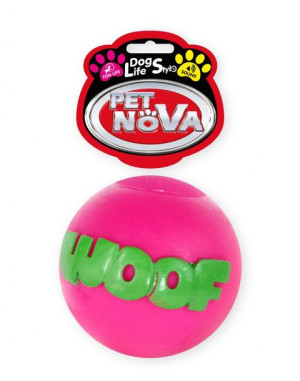 PET NOVA Piłka WOOF dla psa 8cm różowa