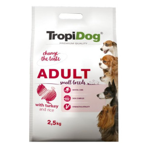 TROPIDOG PREMIUM Adult Small Turkey & Rice 2,5kg dla małych ras