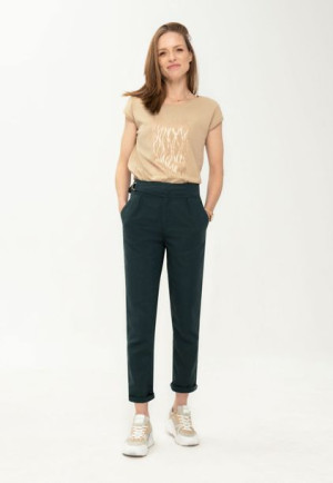 Lniane spodnie damskie 7/8 R‑NAOMI  XS