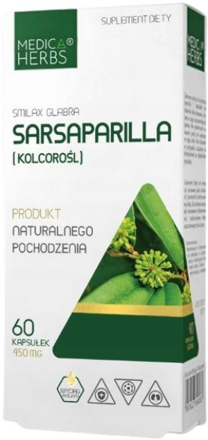Medica Herbs Sarsaparilla Kolcorość Korzeń 60 Kaps