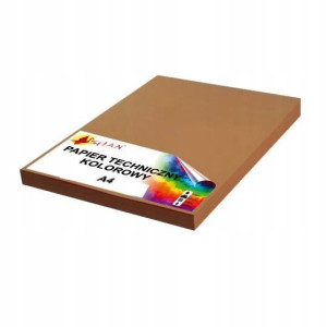 Papier techniczny A4 180g brązowy 50 arkuszy