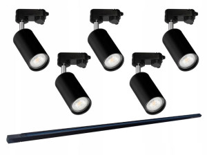 Oświetlenie szynowe Trójfazowe 5x Lampa GU10 2m