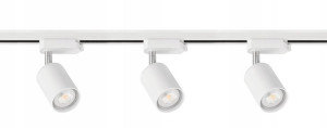 Oświetlenie szynowe 3x lampa biała GU10 listwa 1m