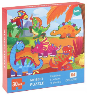 Edukacyjna Układanka 30 el. Puzzle Dinozaury
