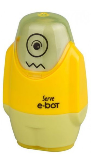Temperówka Z Gumką Serve E-Bot Żółta Robot