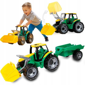 Traktor z przyczepką LENA Ruchoma łyżka, spychacz