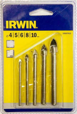 Wiertła Do Szkła I Płytek 4-10mm 5szt Zestaw Irwin