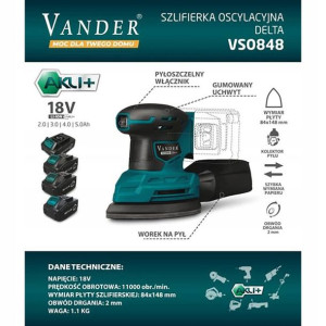 Szlifierka oscylacyjna delta VANDER VSO848