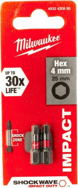 Bit Shockwave Hex4 25mm-2szt. Milwaukee