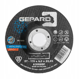 Tarcza do metalu 27 95A 115x6,0x22 Gepard Standard