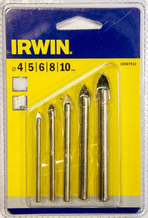 Wiertła Do Szkła I Płytek 4-10mm 5szt Zestaw Irwin