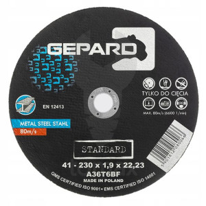 Tarcza Do Metalu 41 95a 230x1,9x22 Gepard Standard