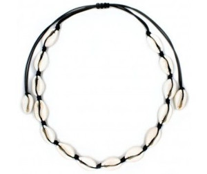 Naszyjnik Muszle Muszelki Seashell Choker Czarny