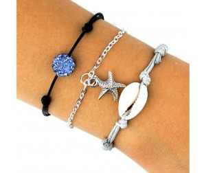 Bransoletka Zestaw Muszla Shamballa Seashel Muszle