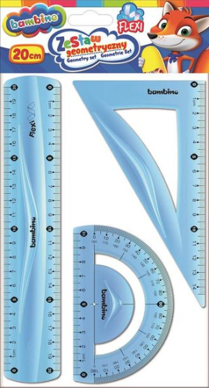 Zestaw Geometryczny Szkolny Bambino 3-El 20Cm Flex