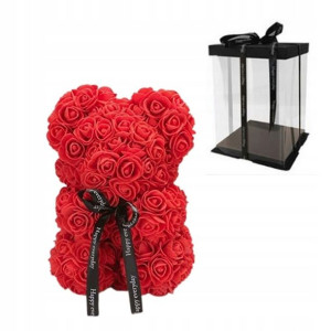 Miś z róż Fake flowers 25 cm