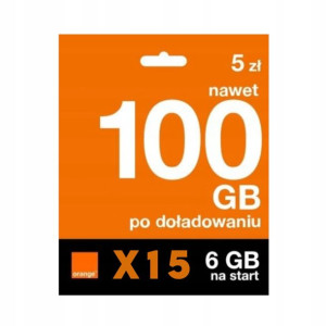 15x Starter Orange Internet Na Karte 6gb 14 Dni