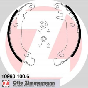 ZIMMERMANN 10990.100.6 Zestaw szczęk hamulcowych