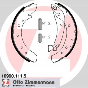 ZIMMERMANN 10990.111.5 Zestaw szczęk hamulcowych