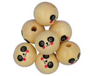 Koraliki Drewniane Panda buźki do Makramy 20mm 6sz