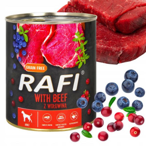 Rafi Mokra Karma Dla Psa Puszka Wołowina 800g