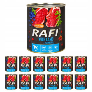 Rafi Mokra Karma Dla Psa Puszka Jagnięcina 12x800g