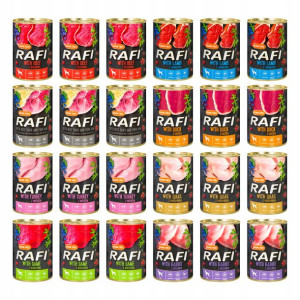 Rafi Mokra Karma Dla Psa Puszki Mix Smaków 24x400g