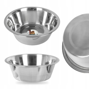 Duża Metalowa Miska Ze Stali Nierdzewnej Psa 6,75l