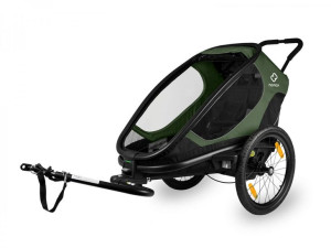 Przyczepka rowerowa OUTBACK ONE niebiesko-biała "z przechyłem"