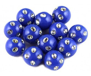 Koraliki zdobione akrylowe 8mm niebieskie 20 sztuk