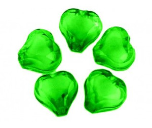 Koraliki serca koralik w koraliku 8mm zieleń 30szt