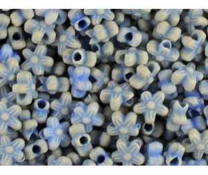 KORALIKI KWIATKI AKRYLOWE 7mm niebieskie 30 sztuk