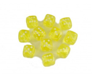 KOSTKI DO GRY Koraliki 8x8x8mm żółte 10szt