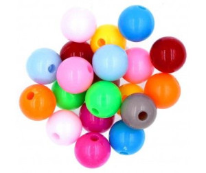 KORALIKI KULE AKRYLOWE 10mm mix 20 sztuk
