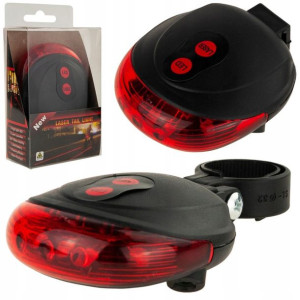 Lampka Rowerowa Laserowa 5 Led Laser Na Tył Tylna